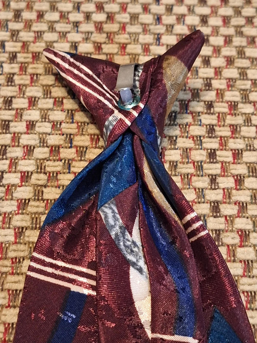 Trio Of 100% Microfiber Men's Patterned Clip On Ties - Made In USA